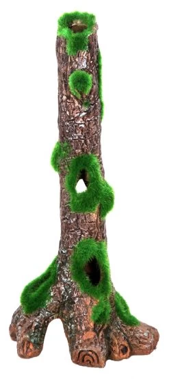 SF Holzstamm Mit Moos Gr. M Aus Keramik Ca. 22cm Hoch, StammØ 3cm