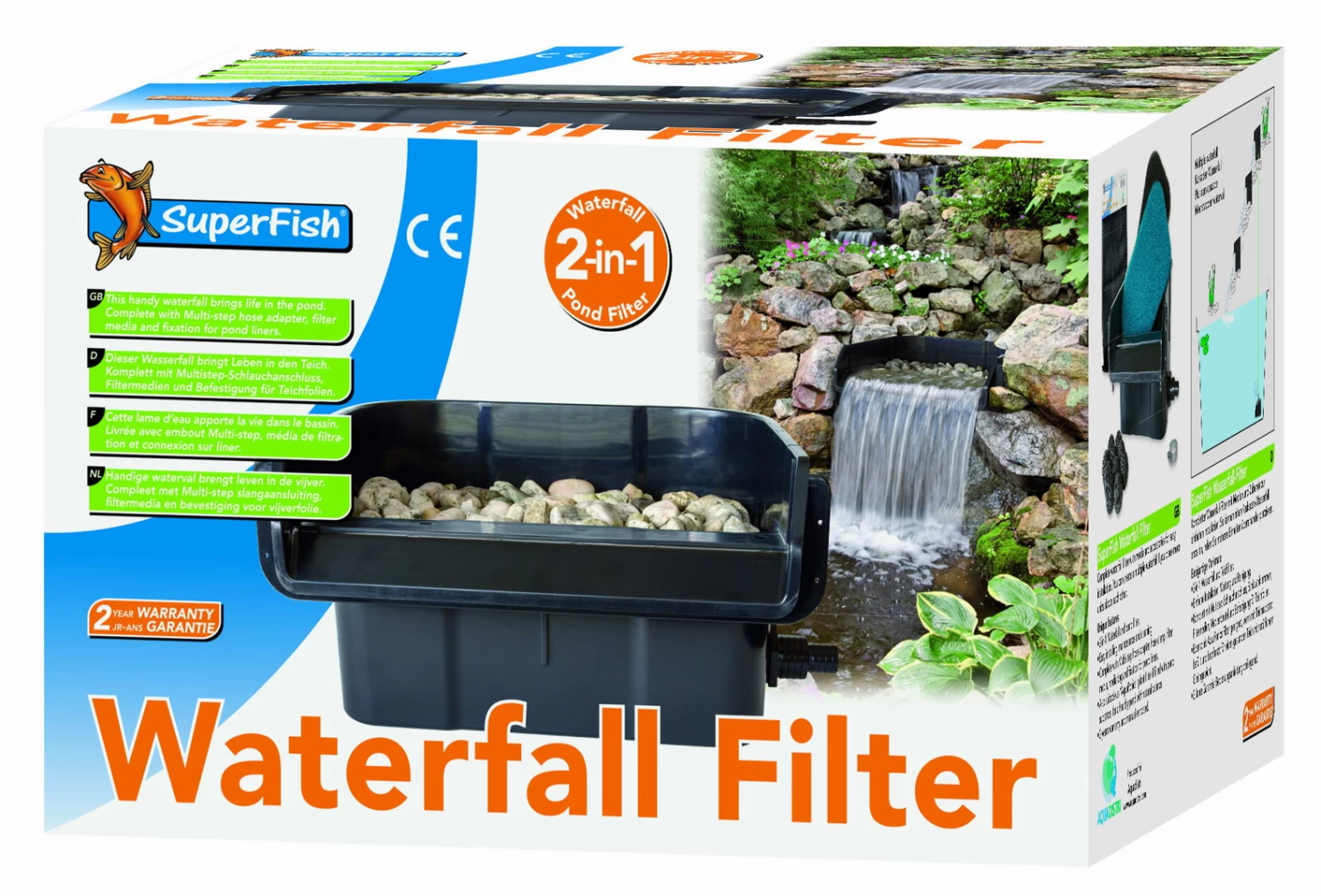 SF Wasserfall-Filter, 2in1-Teichfilter Für Den Gartenteich Komplett Mit Filtermedien 1 SF Wasserfall-Filter, 2in1-Teichfilter Für Den Gartenteich Komplett Mit Filtermedien