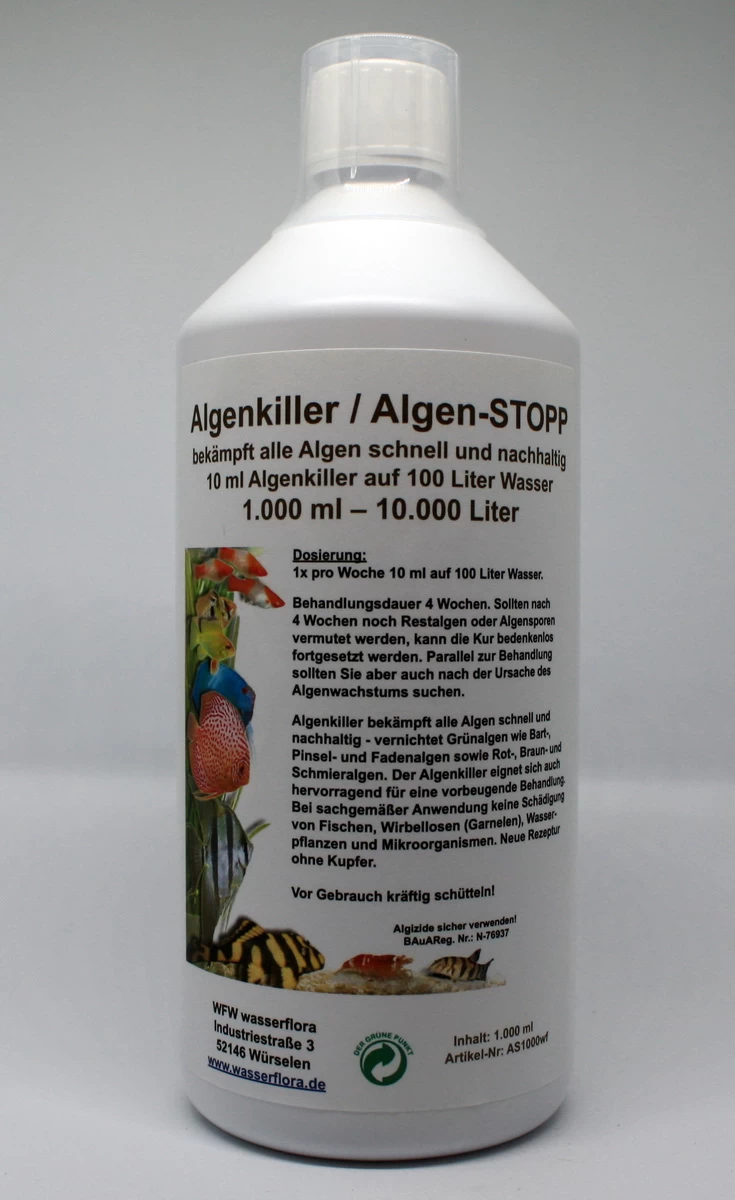 1.000 Ml Algenkiller / Algen-STOPP Für 10.000 Liter Aquarium-Wasser 1 1.000 Ml Algenkiller / Algen-STOPP Für 10.000 Liter Aquarium-Wasser