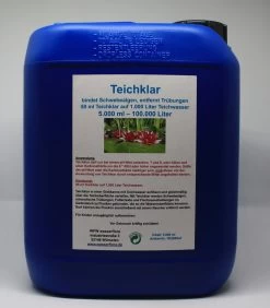 5 Liter Teichklar - Bindet Schwebealgen, Entfernt Trübungen, Für 100.000 Liter Wasser